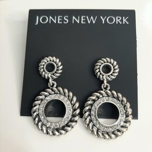 Jones NY Silver Deco Earrings